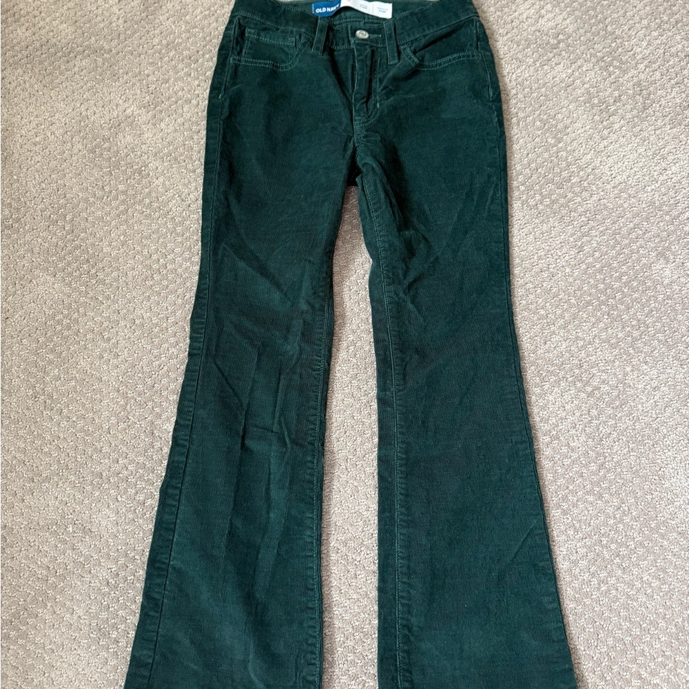 Old Navy High Rise Dark Green Corduroy Jeans